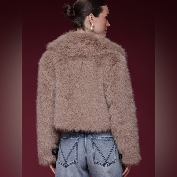 NWOT Avec Les Filles Women's Faux Fur Jacket - Tan - Picture 9 of 9